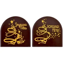 Cerf Dellier Embouts bûchettes chocolat Joyeuses Fêtes (x56)