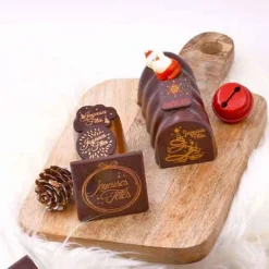 Cerf Dellier Embouts bûchettes chocolat Joyeuses Fêtes (x56)