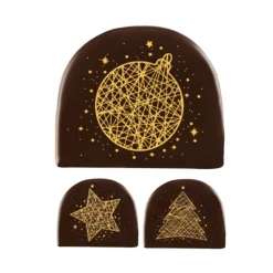 Best Cerf Dellier Embouts de bûches chocolat noir Or assortis (x42)