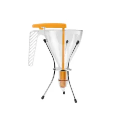 New Cerf Dellier Entonnoir gradué à piston copolyester transparent avec support et 1 douille - 0,75 L