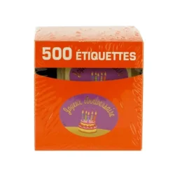 Clearance Cerf Dellier Etiquette adhésive Joyeux Anniversaire violet x500