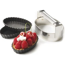 Online Cerf Dellier Exoglass 12 tartelettes cannelées oblongs 13x9 cm