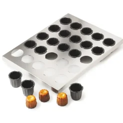 Hot Cerf Dellier Exoglass plaque de 16 moules à cannelé 5,5 cm