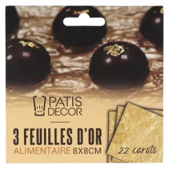 Sale Cerf Dellier Feuilles d'or alimentaire (x3)