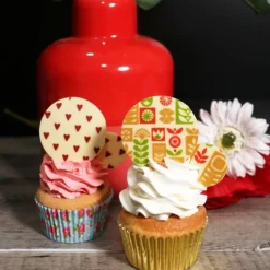 Sale Cerf Dellier Feuilles transfert Scandinave et Coeurs assorties (x4)