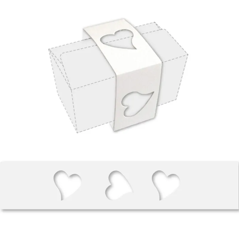 Clearance Cerf Dellier Fourreau motif coeur blanc pour ballotin 500g (x50)