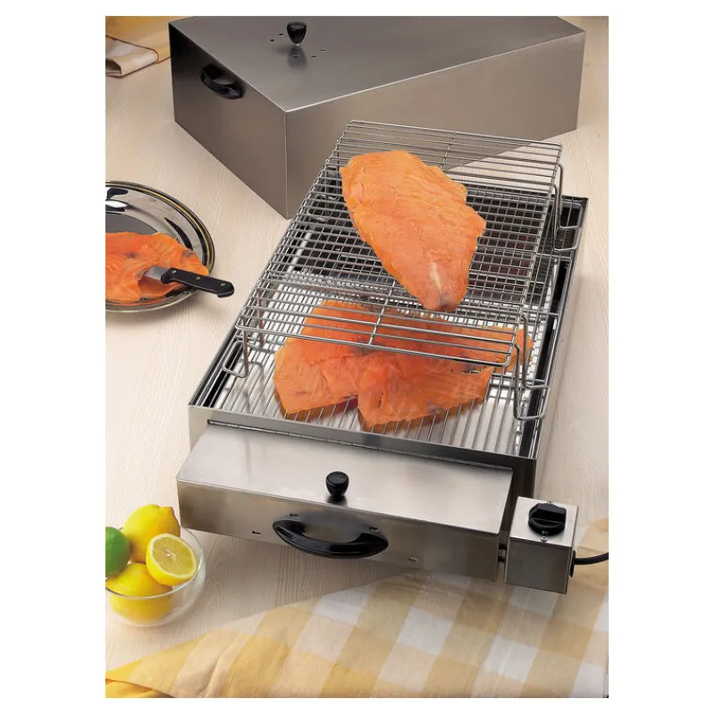 New Cerf Dellier Fumoir inox  2 étages pour fumage à froid 71,5 x 41,5 x 36 cm