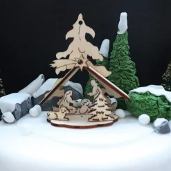 Online Cerf Dellier Kit crèche de Noël en bois sur pique