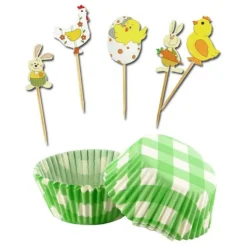 Online Cerf Dellier Kit déco cupcakes Pâques vichy vert