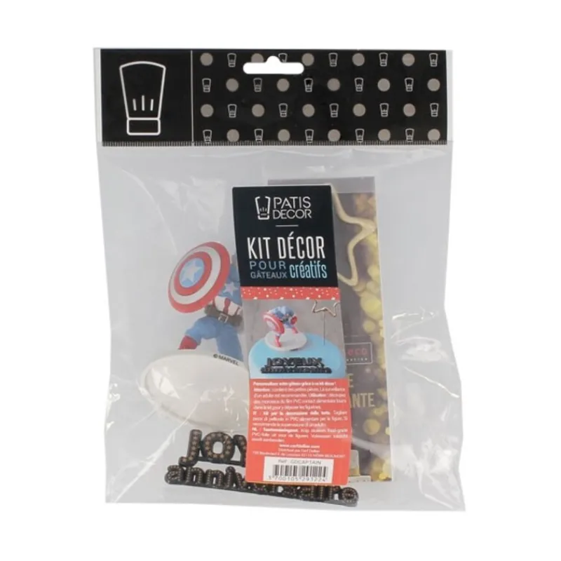 Sale Cerf Dellier Kit décor gâteau Captain America