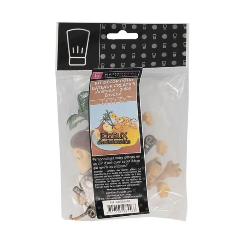 Best Cerf Dellier Kit décor gâteau savane