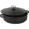 Clearance Cerf Dellier Le Chasseur cocotte basse avec couvercle noire 20 cm