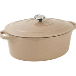 Sale Cerf Dellier Le Chasseur cocotte ovale avec couvercle ""marron glacé"" 31 x 26 cm