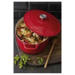 Best Cerf Dellier Le Chasseur cocotte ovale avec couvercle rouge 27 x 20 cm