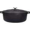 Discount Cerf Dellier Le Chasseur cocotte ovale avec couvercle noire 27 x 20 cm