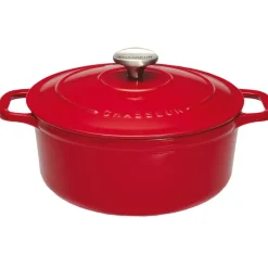 Outlet Cerf Dellier Le Chasseur cocotte ronde avec couvercle rouge 28 cm