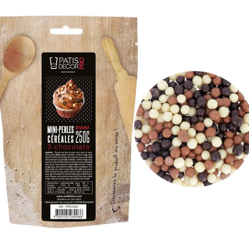 Outlet Cerf Dellier Mini perles de céréales 3 chocolat 250 g