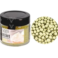 Hot Cerf Dellier Mini perles dorées comestibles Ø 2 mm 70 g