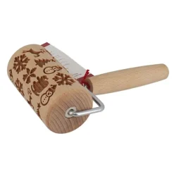 Clearance Cerf Dellier Mini rouleau empreintes en bois thème Noël