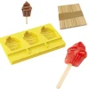 Hot Cerf Dellier Moule à esquimaux silicone Cupcake + 50 bâtons
