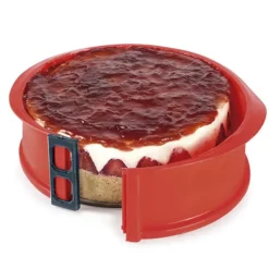 Hot Cerf Dellier Moule à manqué démontable rond silicone base en verre 22,5 cm