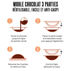 Clearance Cerf Dellier Moule chocolat en 3 parties 4 mini tablettes 3D