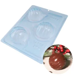 Online Cerf Dellier Moule chocolat en 3 parties Boules de Noël rayées Patisdécor