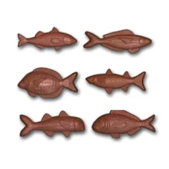 Hot Cerf Dellier Moule friture en chocolat poissons assortis