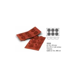 Clearance Cerf Dellier Moule silicone 6 petits Kouglofs