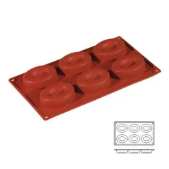 Hot Cerf Dellier Moule silicone 6 savarins ovales