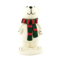 Discount Cerf Dellier Ours comestible Polaire Blanc écharpe 6 cm