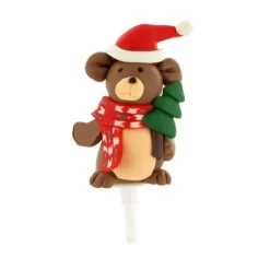 Online Cerf Dellier Ours de Noël résine sur pique