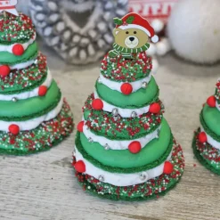 Hot Cerf Dellier Ourson avec bonnet de Noël sur pique (x50)