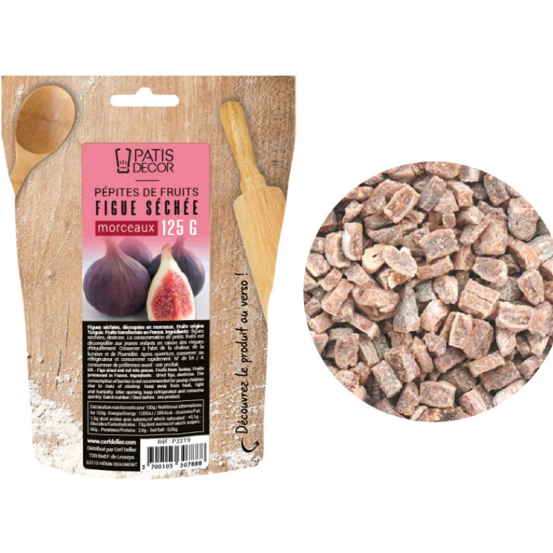 New Cerf Dellier Pépites de fruits figue séchée morceaux 125 g
