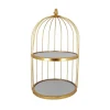 Hot Cerf Dellier Présentoir cage à oiseaux doré 2 étages Patisdécor 25 cm