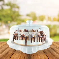 New Cerf Dellier Présentoir cloche à gâteau sur pied 28 cm