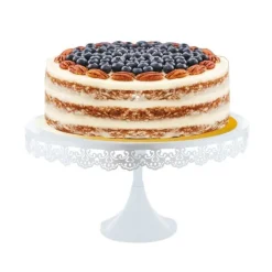 Online Cerf Dellier Présentoir gâteau blanc broderie Ø 35 cm