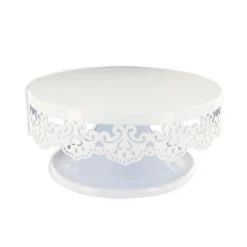 Clearance Cerf Dellier Présentoir gâteau blanc broderie Ø 15 cm