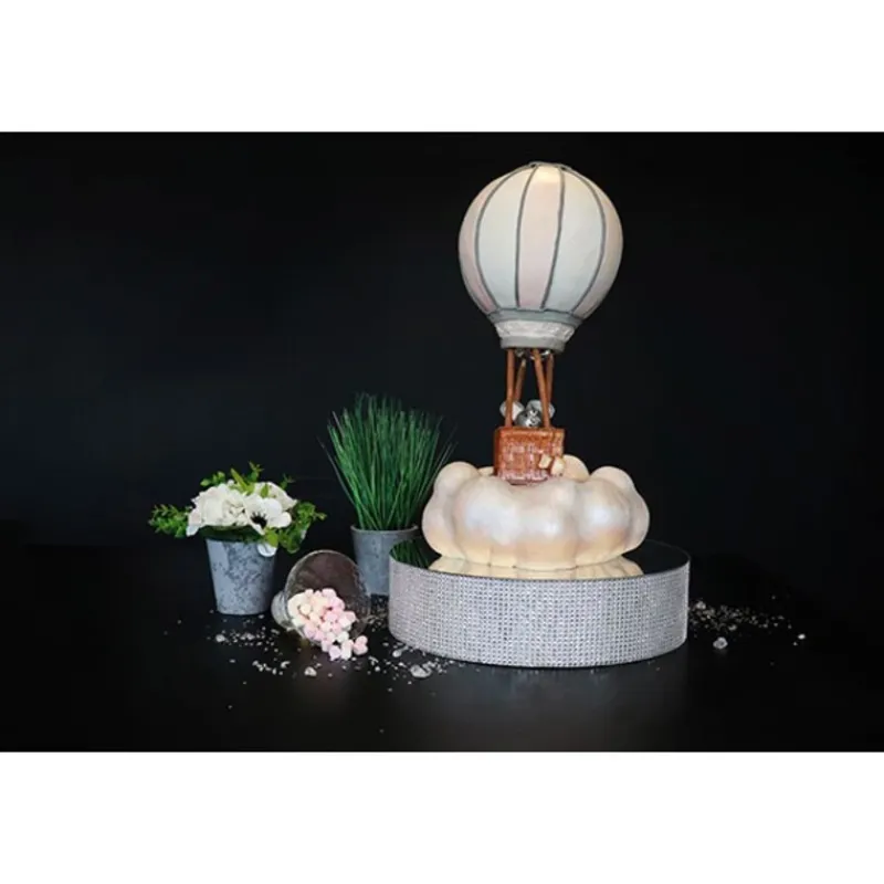 Hot Cerf Dellier Présentoir gâteau effet miroir et contour en strass 40 cm