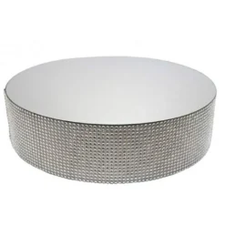 Cerf Dellier Présentoir gâteau effet miroir et contour en strass 35 cm