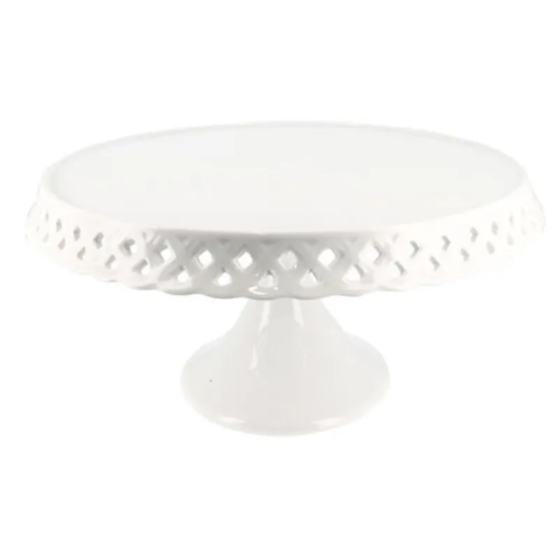 Online Cerf Dellier Présentoir gâteau en céramique dentelle fantaisie 25 cm