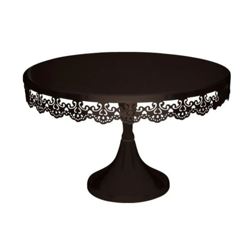 Hot Cerf Dellier Présentoir gâteau noir broderie Ø 30 cm