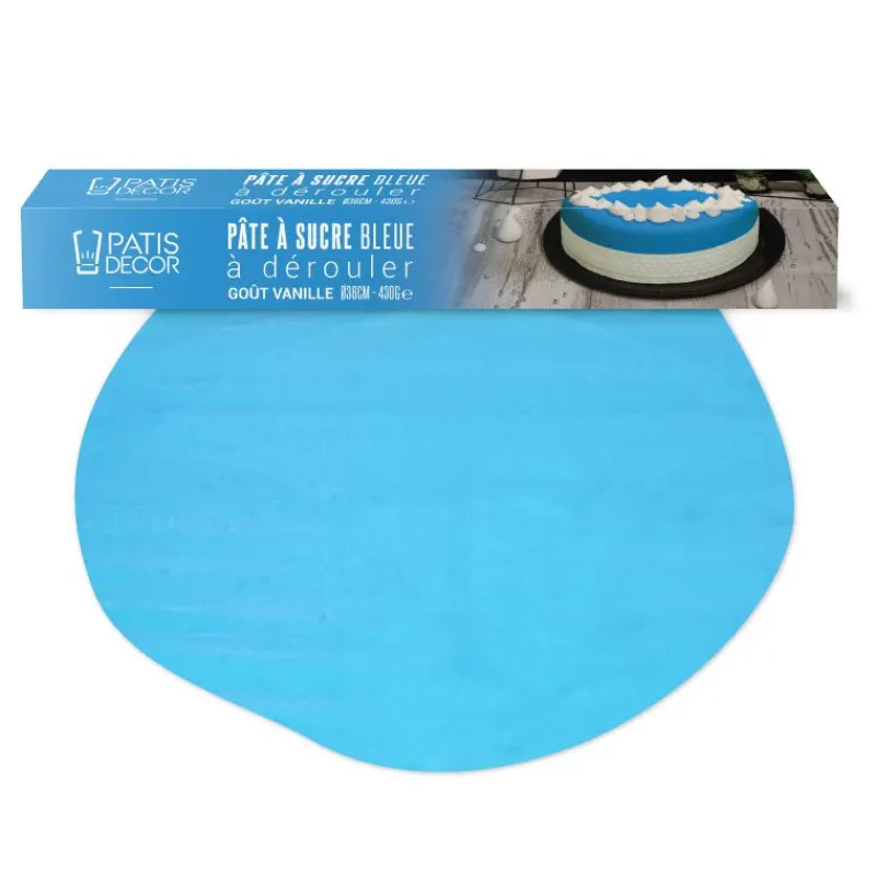 Hot Cerf Dellier Pâte à sucre bleue étalée