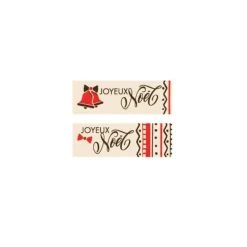 Outlet Cerf Dellier Rectangles Joyeuses Noël rouge assortis chocolat blanc (x80)