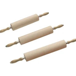 Hot Cerf Dellier Rouleau à pâte avec poignées en hêtre diamêtre 8 cm 35 cm