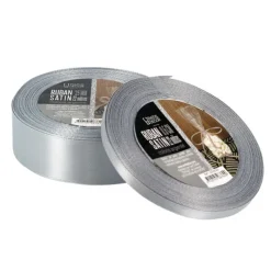 Cerf Dellier Ruban argenté satin (22 m)