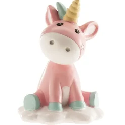 Outlet Cerf Dellier Sujet de baptême licorne rose 10 cm
