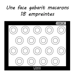 Cerf Dellier Tapis de cuisson silicone spécial macarons & éclairs 40 x 30 cm