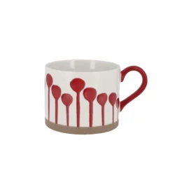 Outlet Cerf Dellier Tasse blanche à tâches rouges