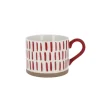 Cerf Dellier Tasse blanche à traits rouges